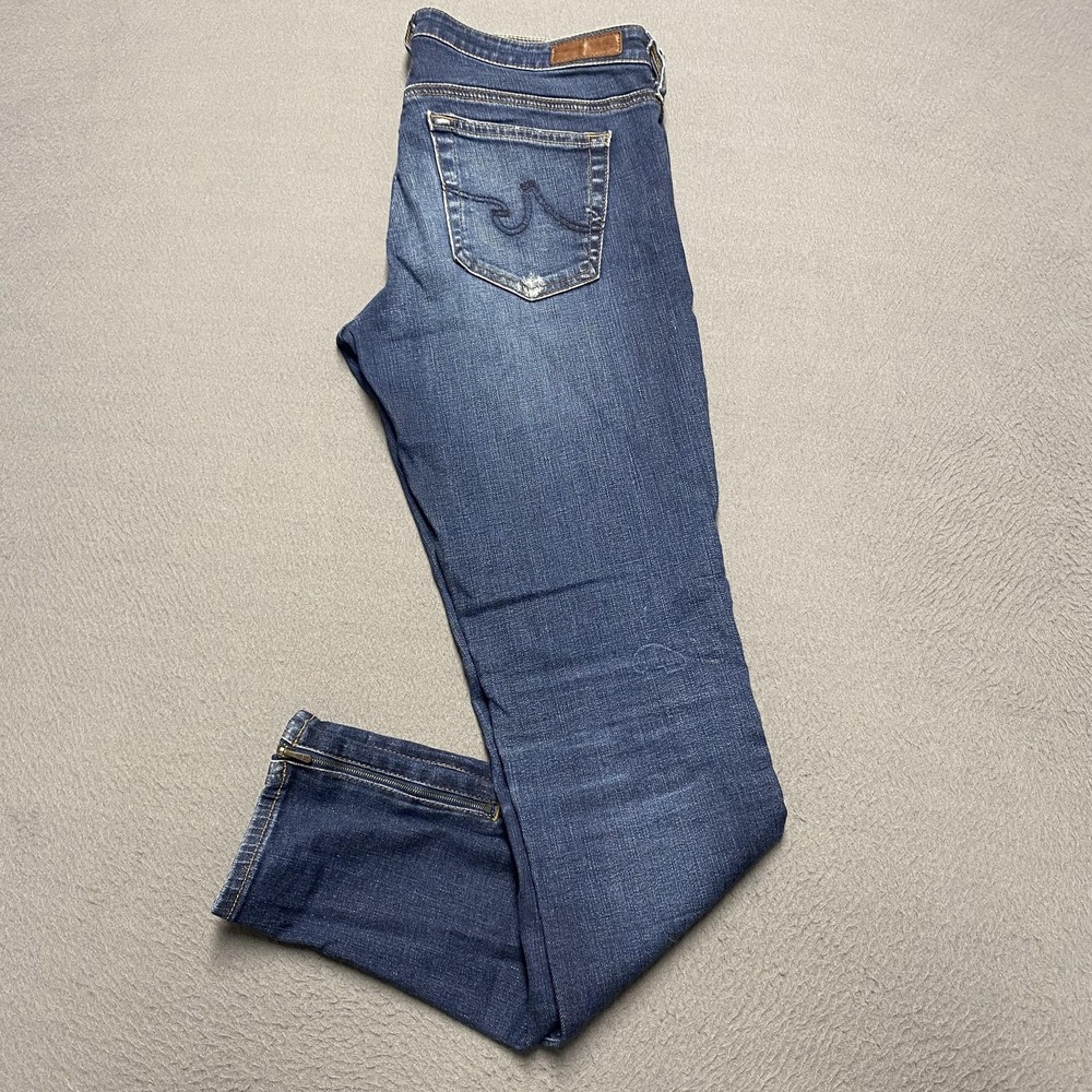 AG‎ Adriano Goldschmied Jeans Womens 27R Blue Zip Up Legging Ankle Skinny Denim